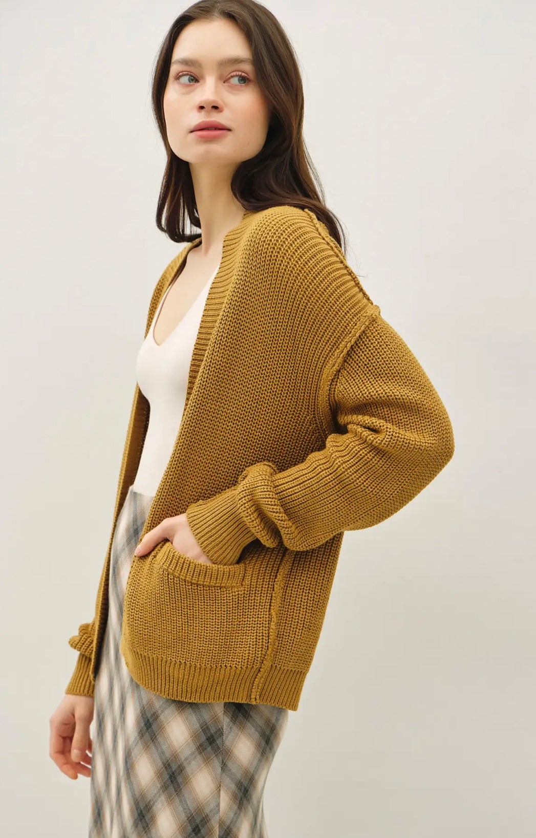 トップス GOLDEN  KNIT CARDIGAN TYATVS Button Up Cardigan Oversized Cardigans for Women